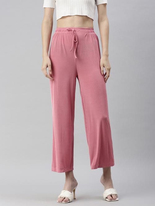 drawstring waist solid track pant - 18545279 - Standard Image - 0