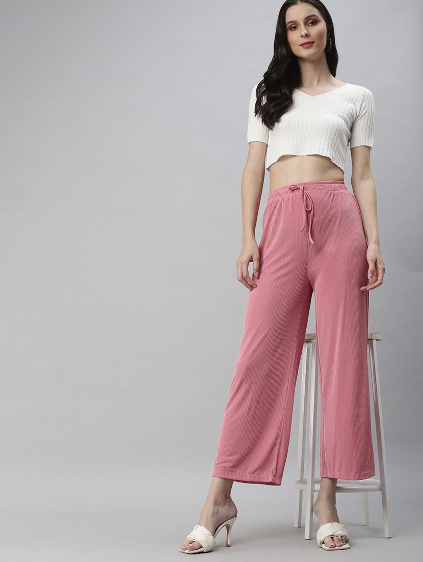 drawstring waist solid track pant - 18545279 - Standard Image - 3
