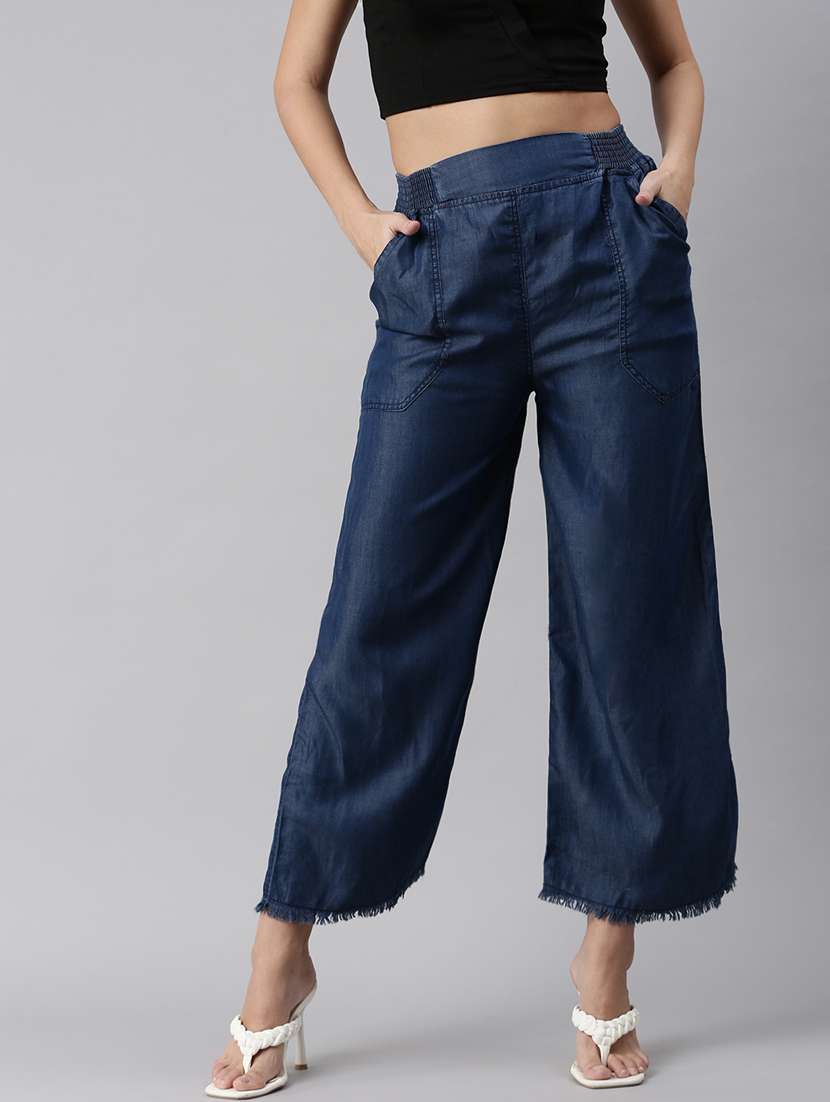 high rise wide leg  trouser