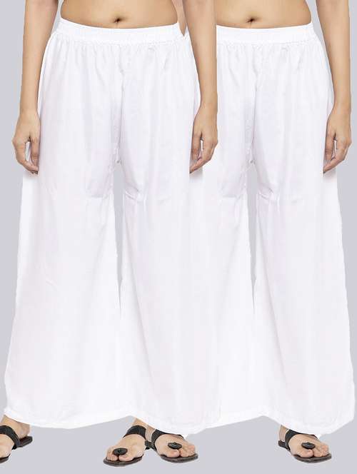 pack of 2 solid flared palazzos - 18546463 -  Standard Image - 0