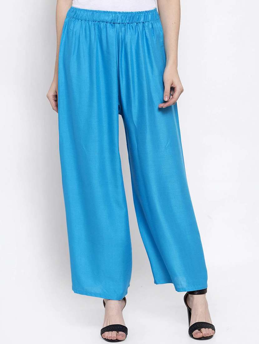 pack of 2 solid flared palazzos - 18546468 -  Standard Image - 3