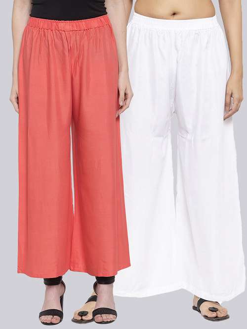 pack of 2 solid flared palazzos - 18546470 - Standard Image - 0