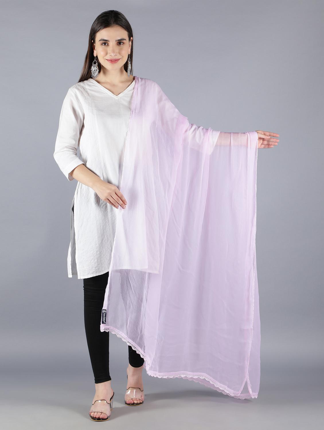 pink chiffon dupatta - 18546917 -  Zoom Image - 0