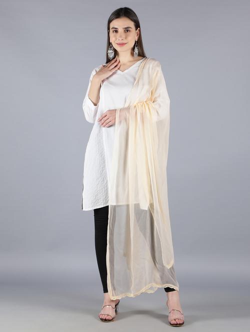 beige chiffon dupatta - 18546918 -  Standard Image - 0