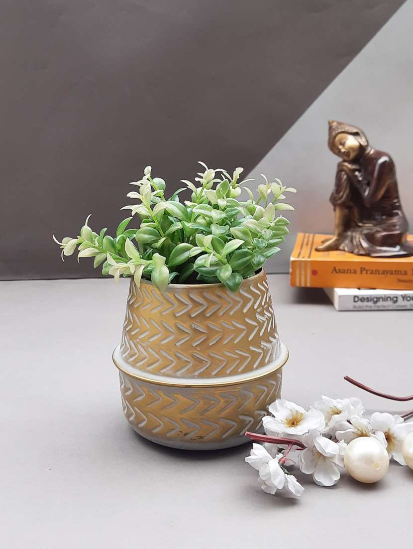 color palette gold grey planter