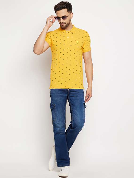 yellow printed polo t-shirt - 18547917 -  Standard Image - 3