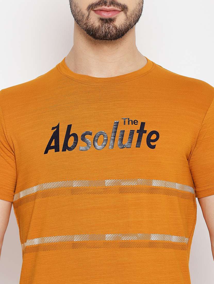 orange chest print t-shirt - 18547926 - Standard Image - 3