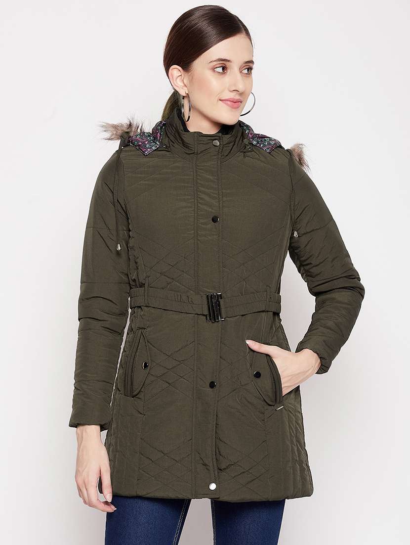 long sleeved solid quilted & padded jacket - 18548451 -  Zoom Image - 0