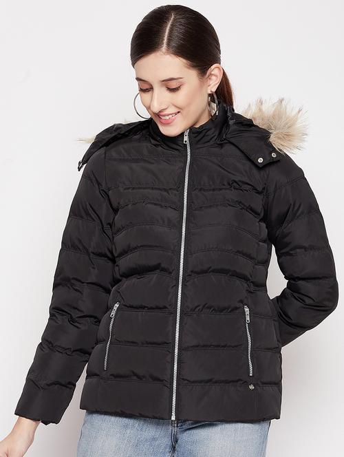 long sleeved solid quilted & padded jacket - 18548455 - Standard Image - 0
