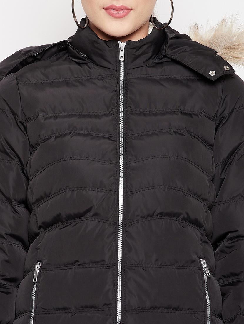 long sleeved solid quilted & padded jacket - 18548455 - Standard Image - 5