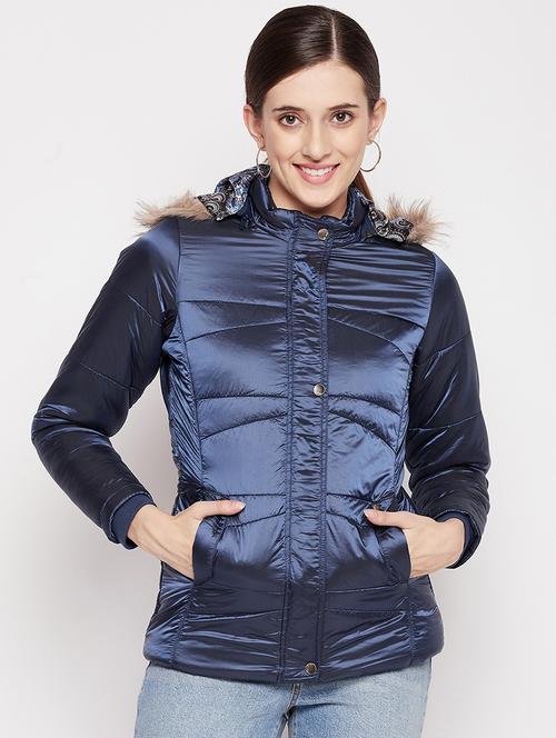 long sleeved solid quilted & padded jacket - 18548459 - Standard Image - 0