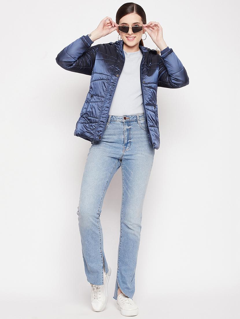 long sleeved solid quilted & padded jacket - 18548459 - Standard Image - 3