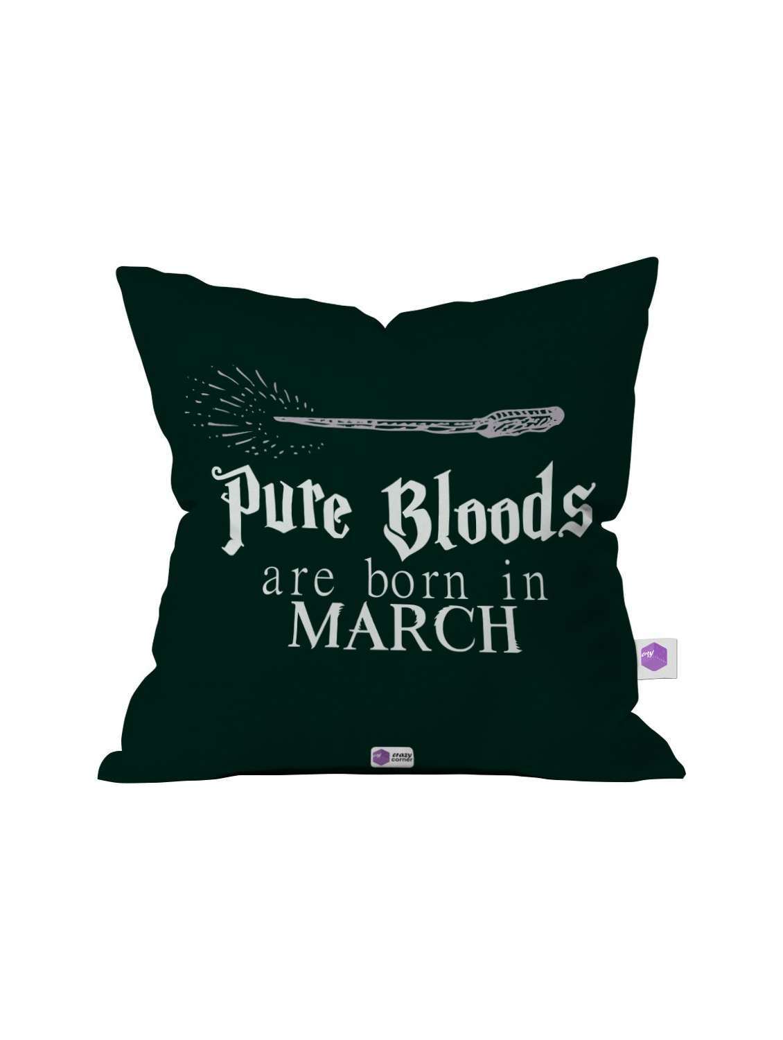 crazy corner green printed cushion ( 12 x 12 inches )