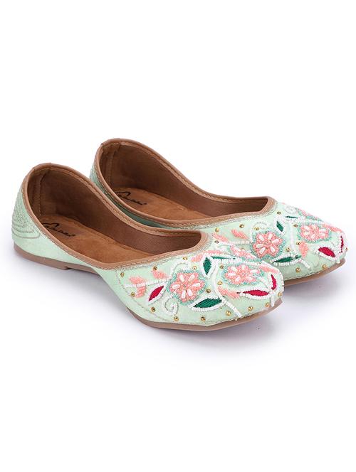 women embellished slip on mojaris - 18559754 - Standard Image - 0