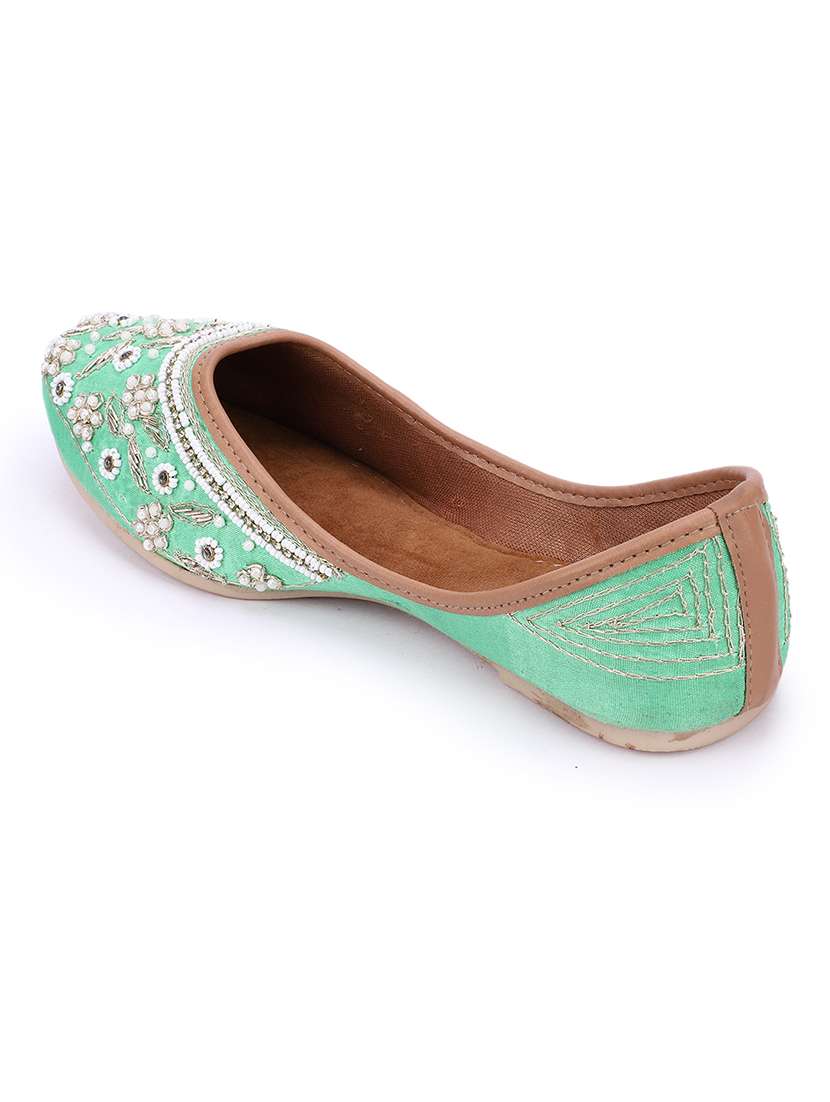 women embellished slip on mojaris - 18559769 -  Standard Image - 3