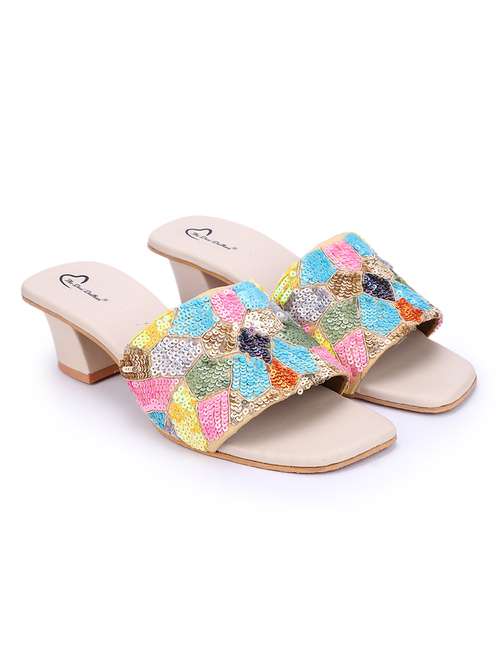 women sequined mules sandal - 18559846 - Standard Image - 0