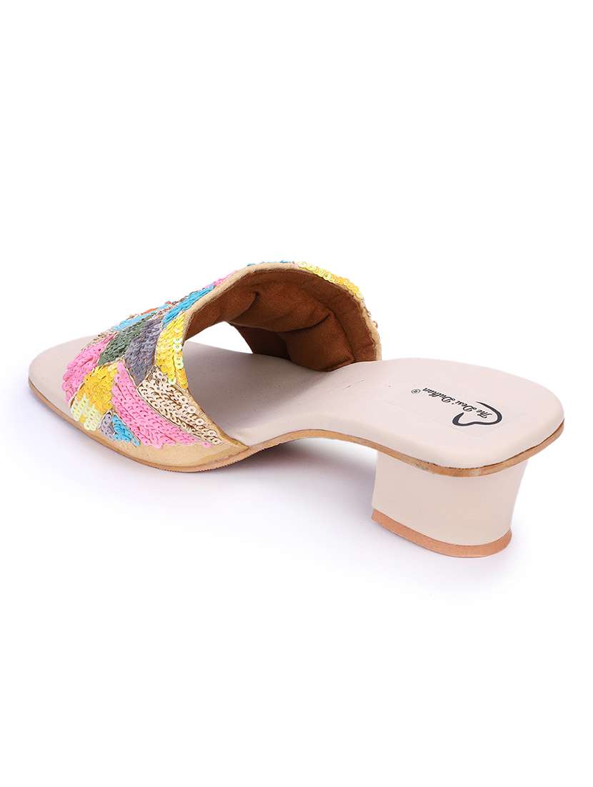 women sequined mules sandal - 18559846 - Standard Image - 3