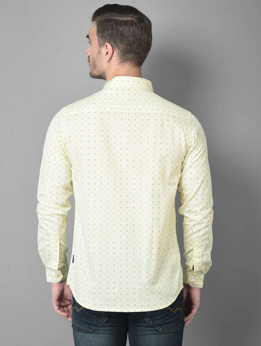 lemon yellow printed casual shirt - 18559961 - Standard Image - 3