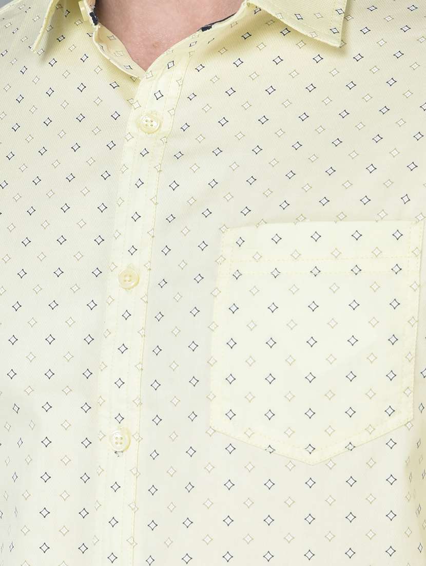 lemon yellow printed casual shirt - 18559961 - Standard Image - 5