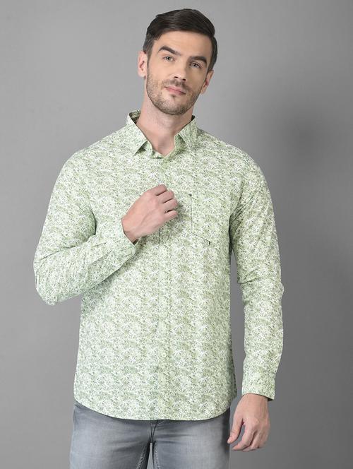 green printed casual shirt - 18559970 -  Standard Image - 0