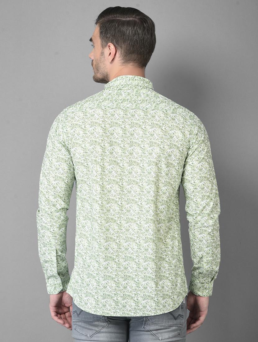 green printed casual shirt - 18559970 - Standard Image - 3