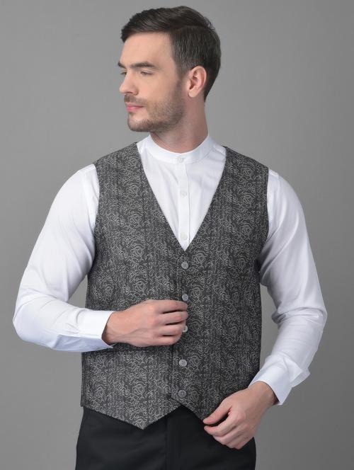 printed overlap waist coat - 18560000 - Standard Image - 0