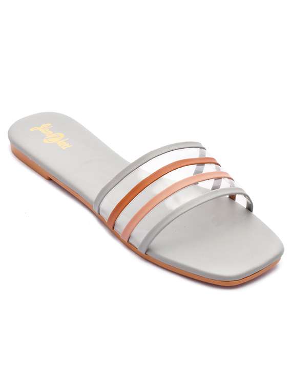 striped flat sandals