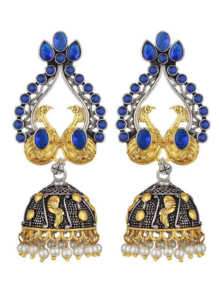 gold metal jhumka earring - 18565452 -  Zoom Image - 0