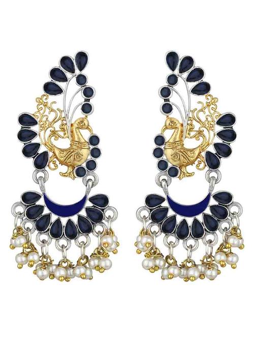 silver metal chandballi earring - 18565454 - Standard Image - 0