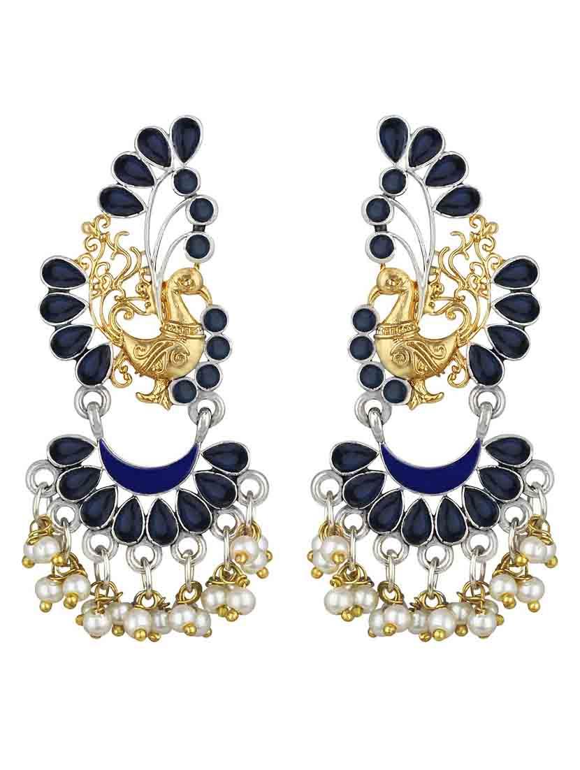 silver metal chandballi earring - 18565454 - Zoom Image - 0