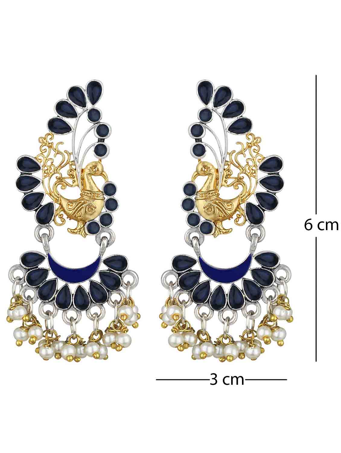 silver metal chandballi earring - 18565454 - Standard Image - 3