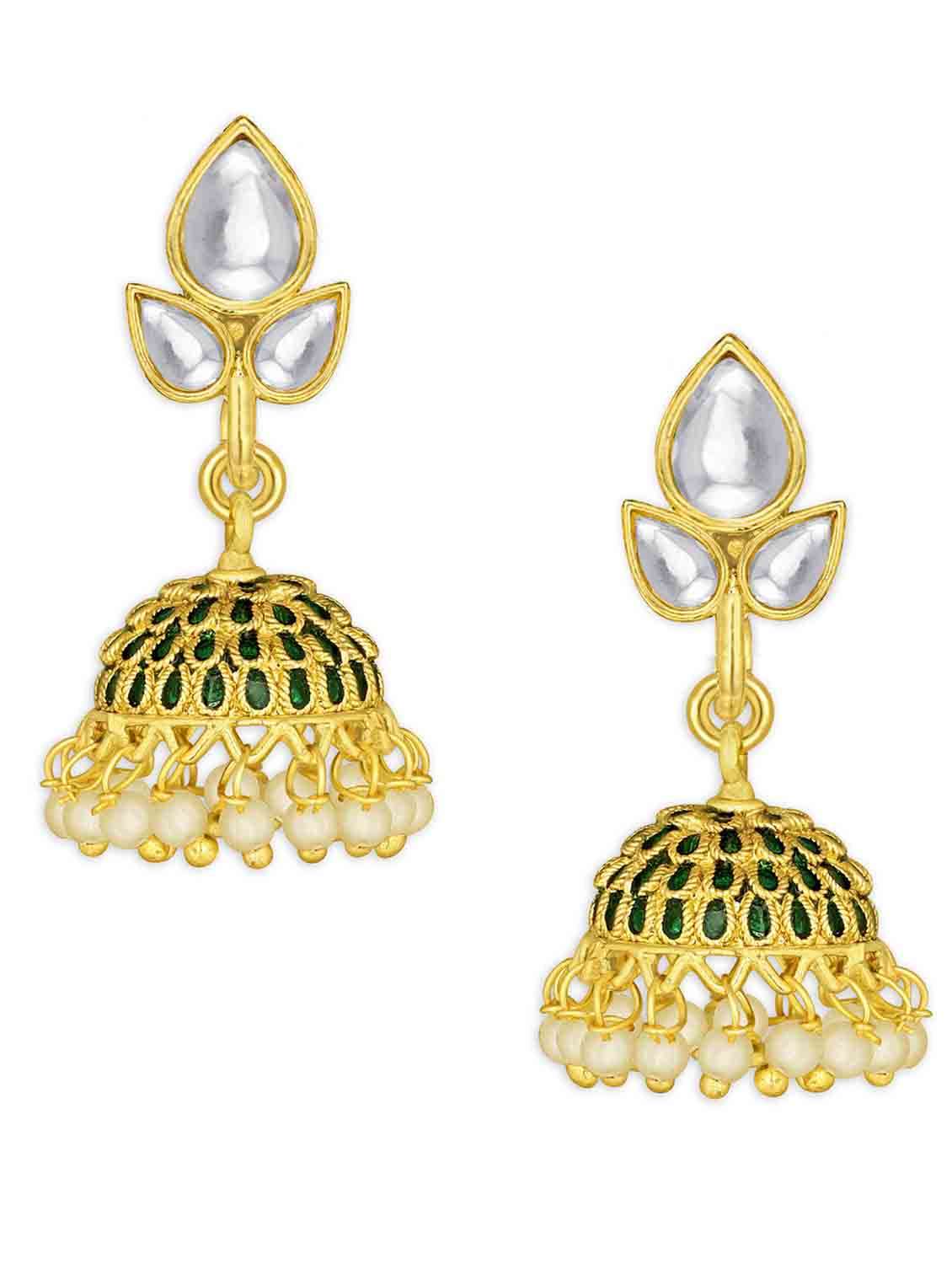 gold metal jhumka earring