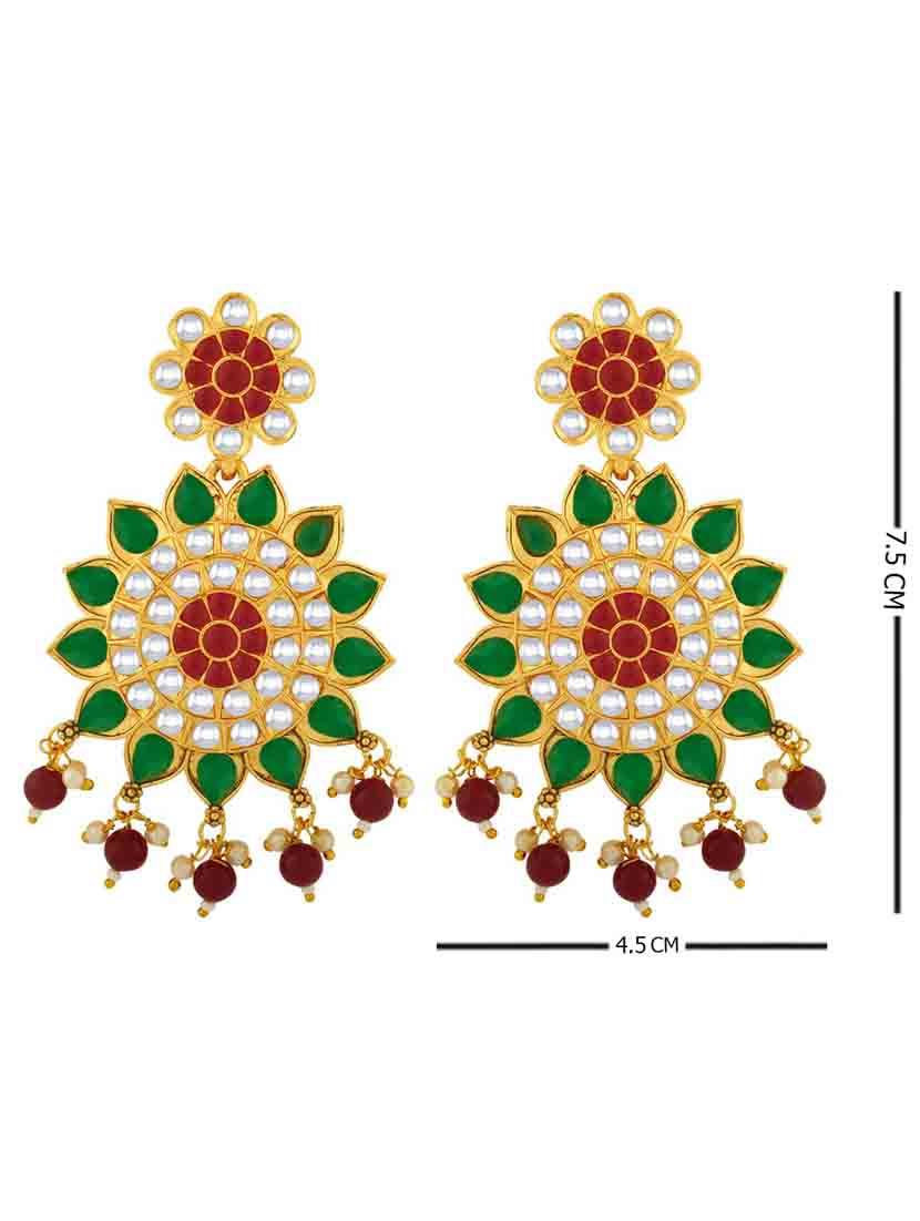 multi colored metal chandballi earring - 18565531 - Standard Image - 3