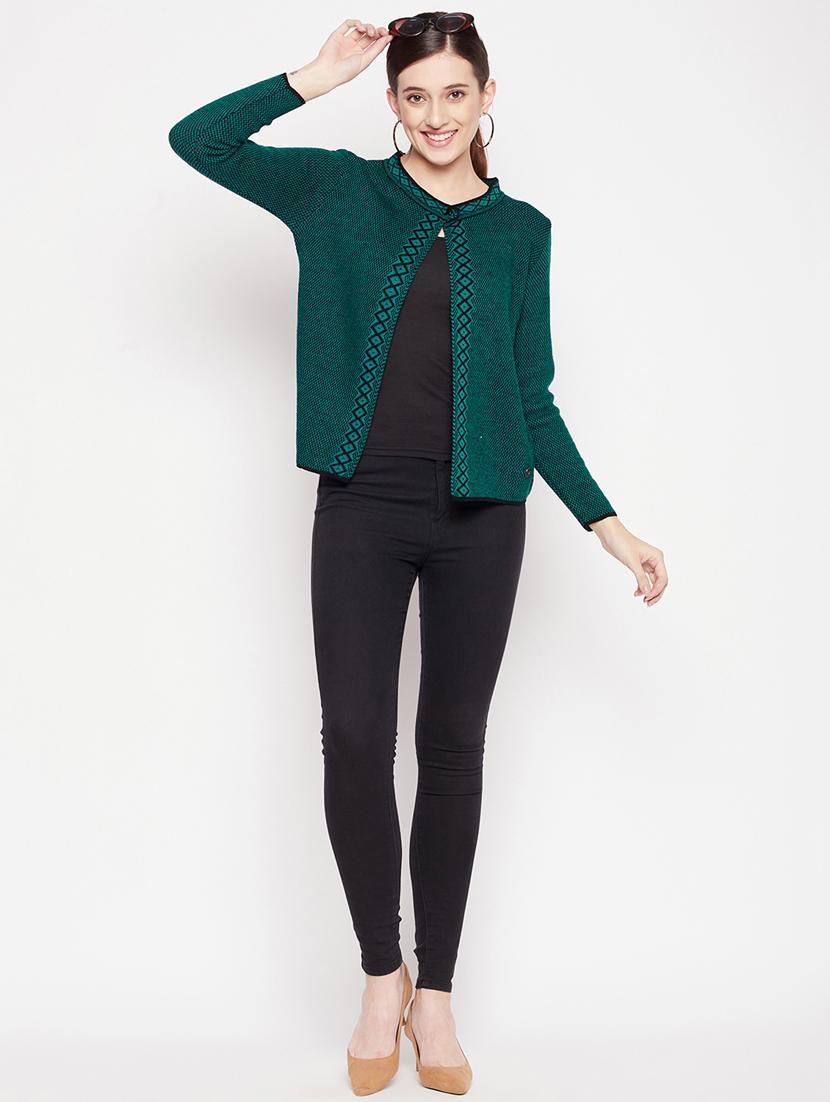 long sleeved self design cardigan - 18565597 - Standard Image - 3