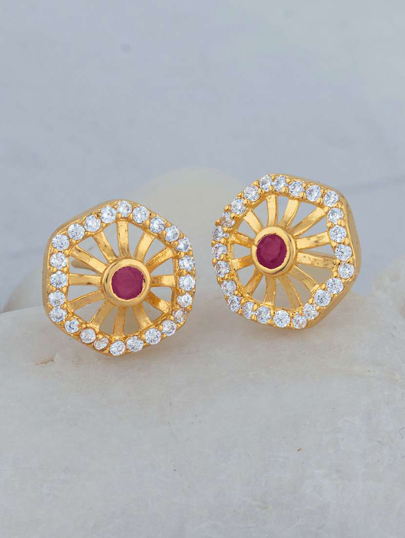 gold brass studs earring - 18565654 - Zoom Image - 0