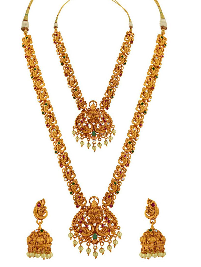 gold plated necklace earing set - 18565790 - Zoom Image - 0