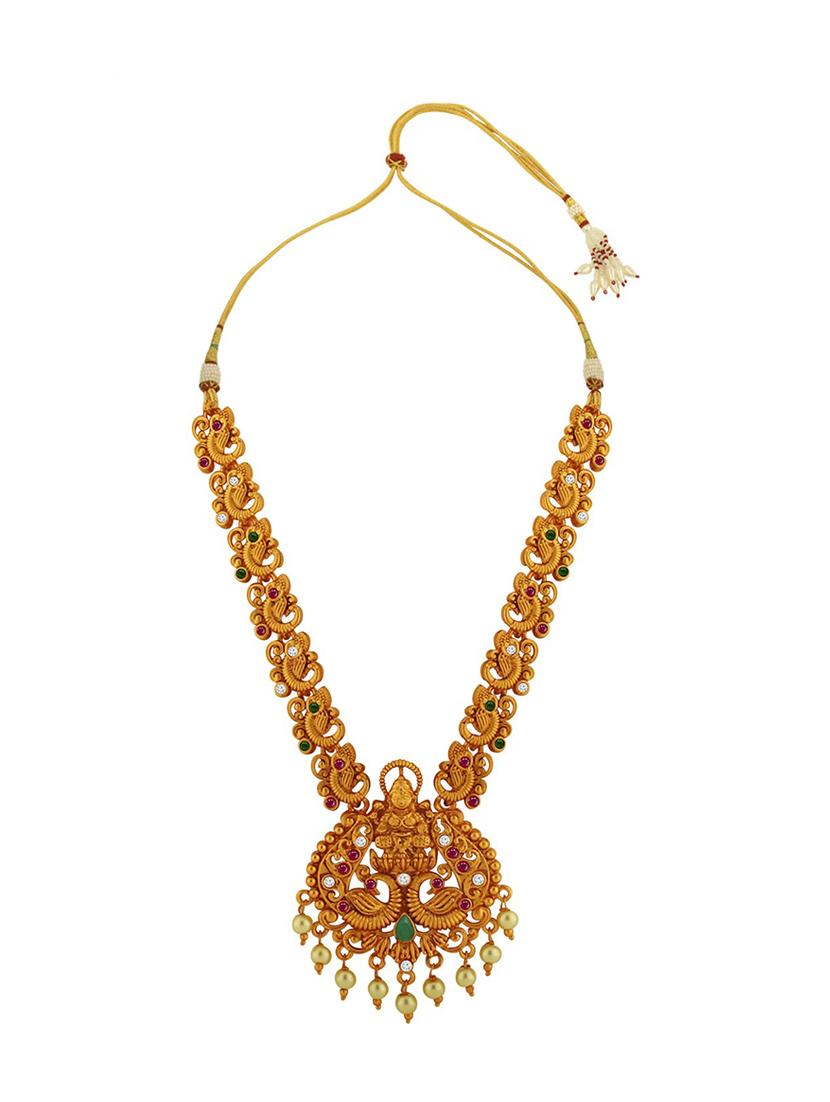gold plated necklace earing set - 18565790 - Standard Image - 3