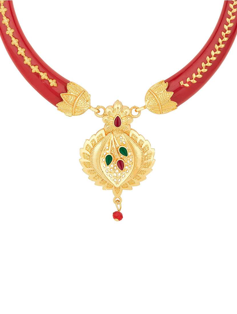 gold plated stoned necklace set  - 18565830 -  Standard Image - 3