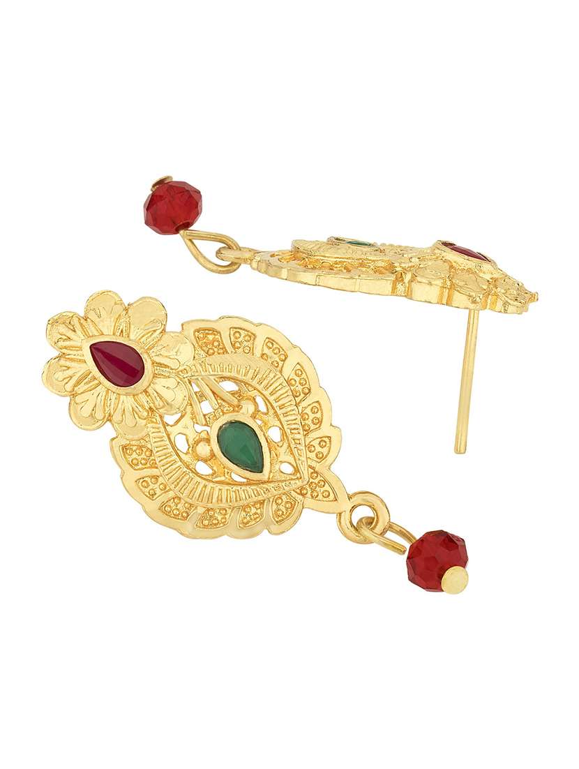 gold plated stoned necklace set  - 18565830 -  Standard Image - 5