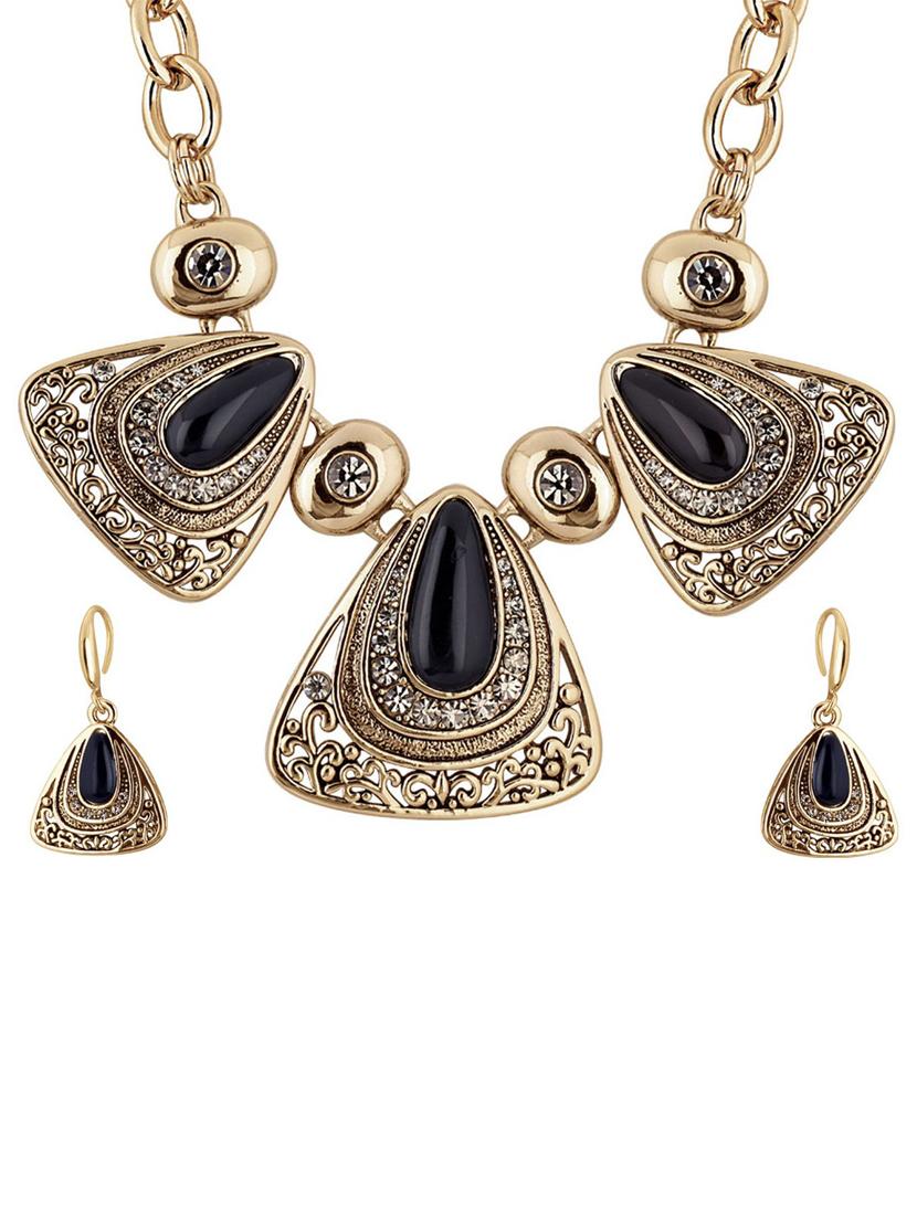 silver plated necklace earing set - 18565834 - Zoom Image - 0
