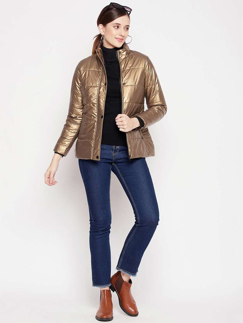 women solid long sleeve quilted jacket  - 18566489 -  Standard Image - 3