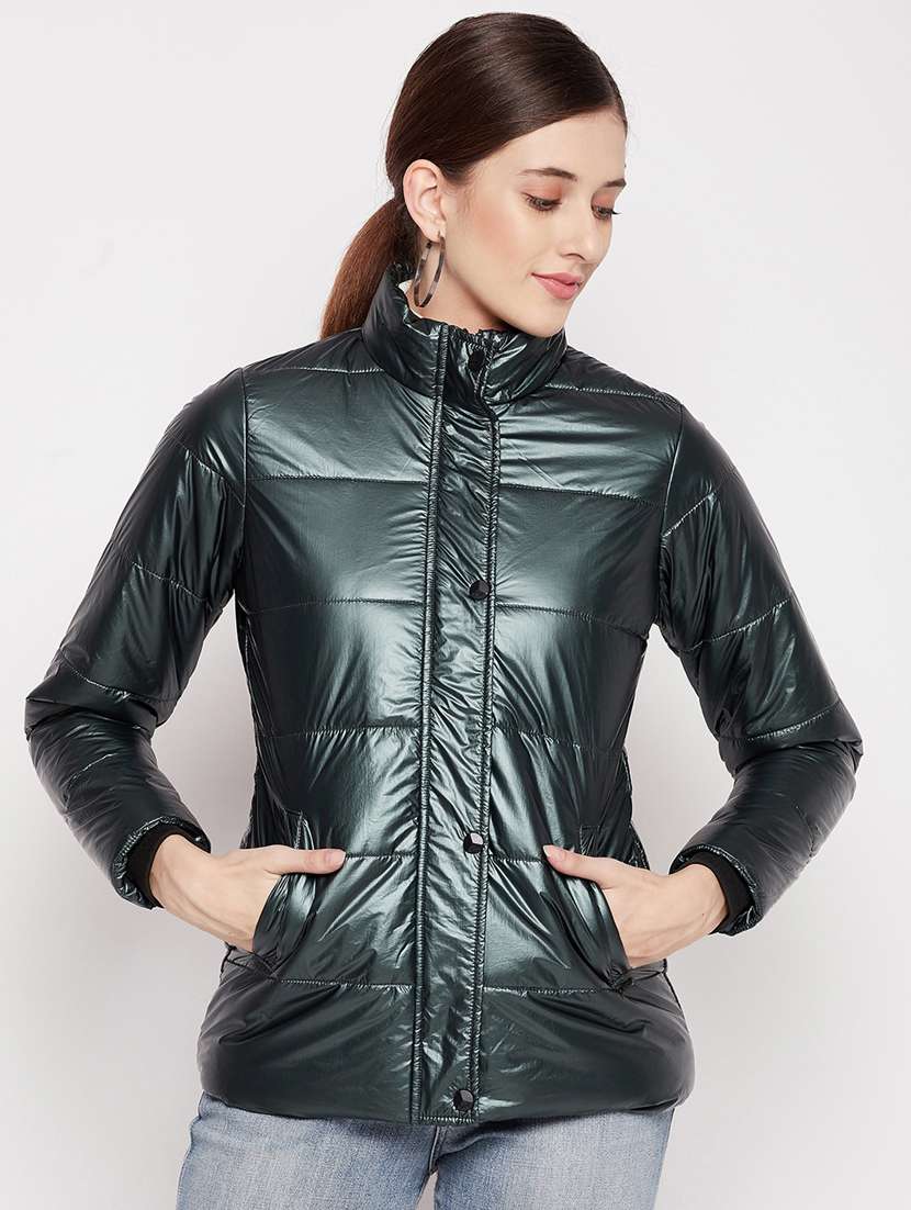 women solid long sleeve quilted jacket  - 18566490 -  Zoom Image - 0