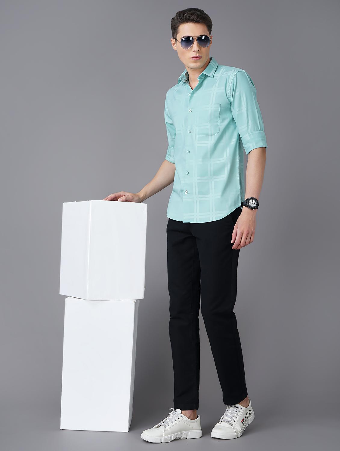 blue checkered casual shirt - 18566615 - Standard Image - 3