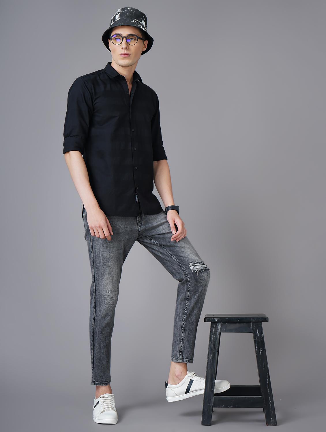 black striped casual shirt - 18566618 - Standard Image - 3