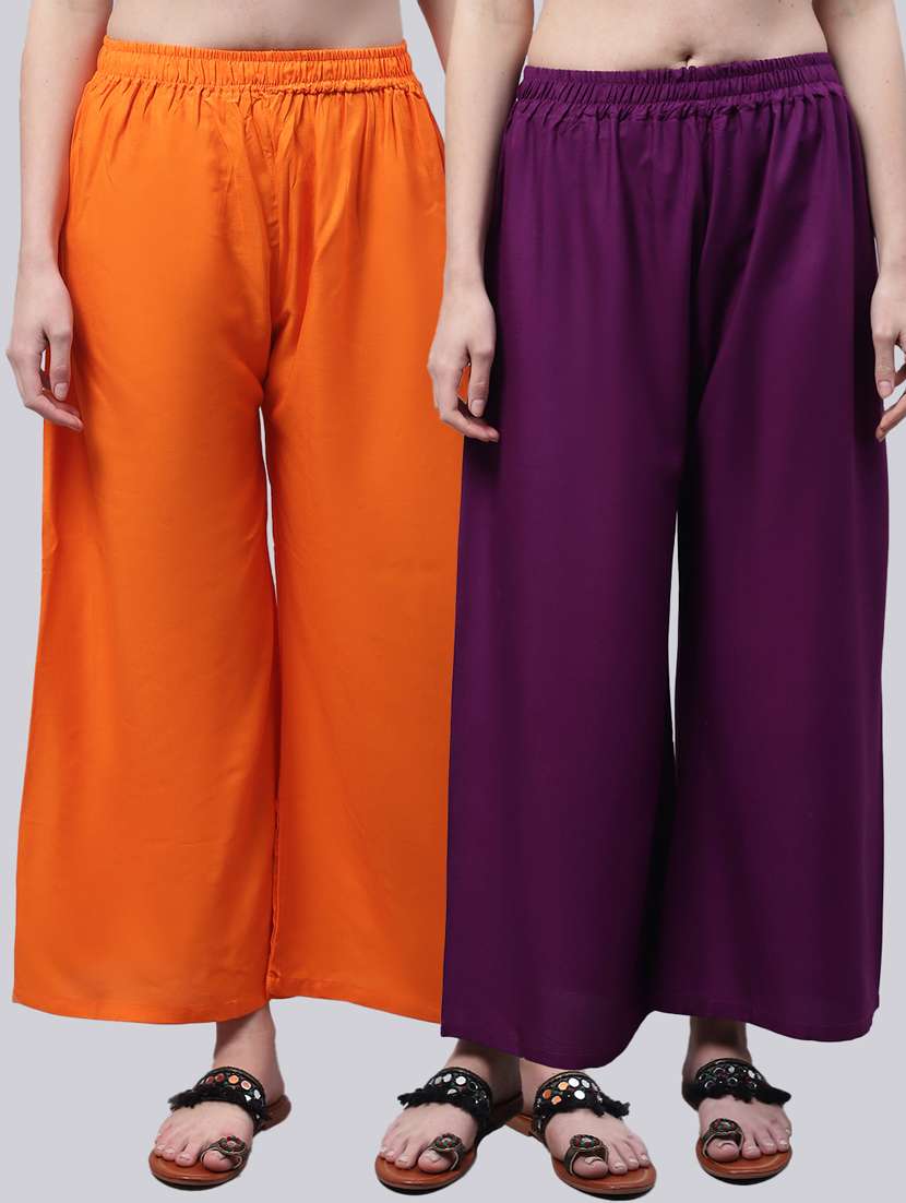 pack of 2 solid palazzos