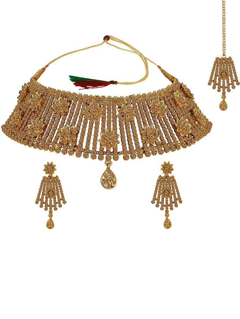 gold plated necklace earing set  - 18566743 -  Zoom Image - 0