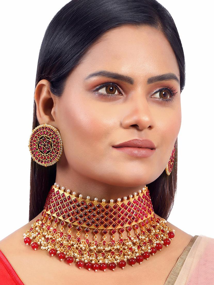 gold plated necklace set - 18566771 - Standard Image - 5