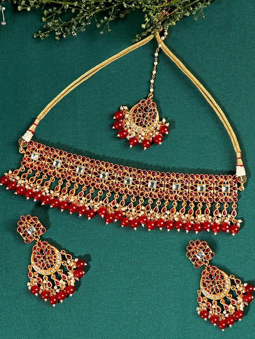gold plated necklace set - 18566774 -  Standard Image - 0