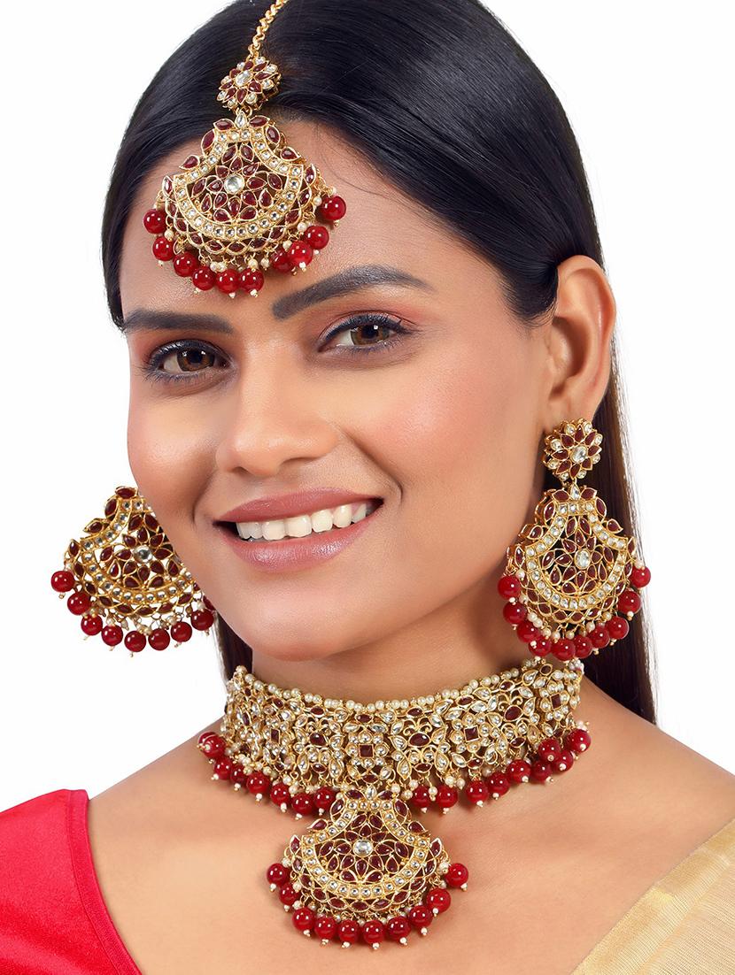 gold plated necklace set - 18566779 - Standard Image - 5