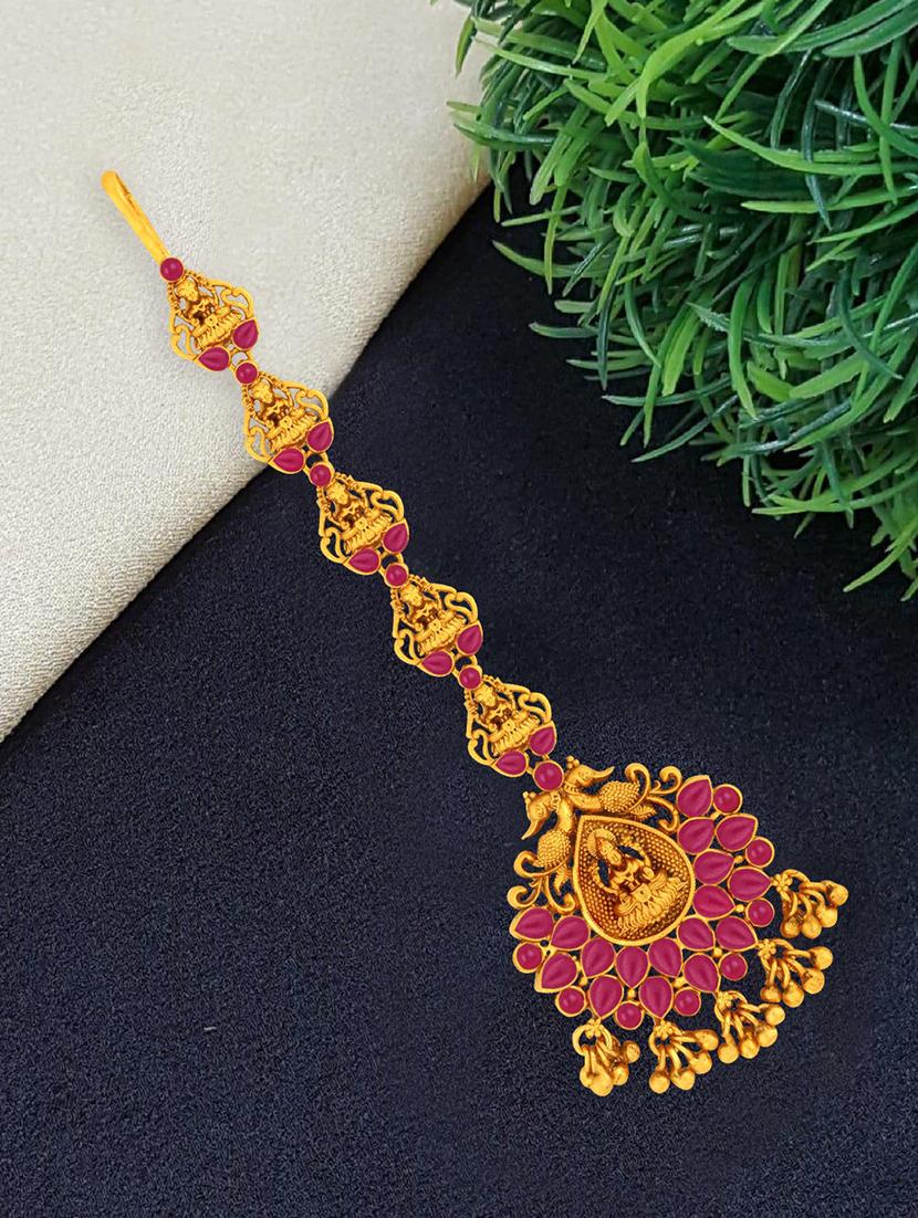gold single maang teeka - 18566938 -  Zoom Image - 0